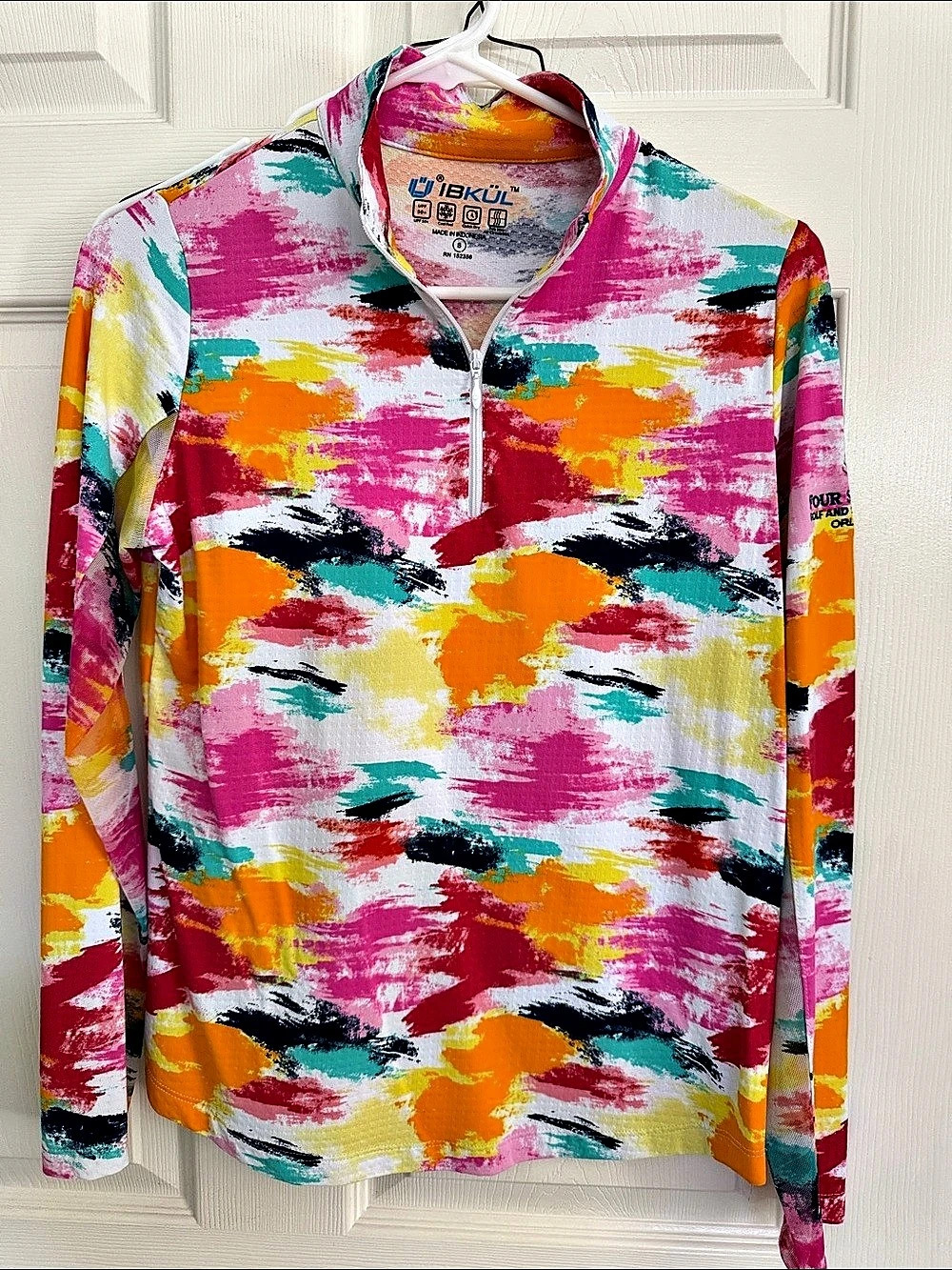 IBKUL Abstract Print Golf Pullover Small